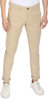 Arrow Sport Slim Fit Men Cream Trousers