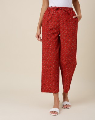 Fabindia Regular Fit Women Brown Trousers