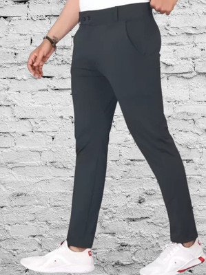 Nitya TrackP Slim Fit Men Black Trousers