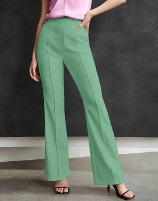 HouseOfCommon Regular Fit Women Light Green Trousers