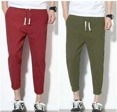 RDX Solid Men Green, Maroon Track Pants