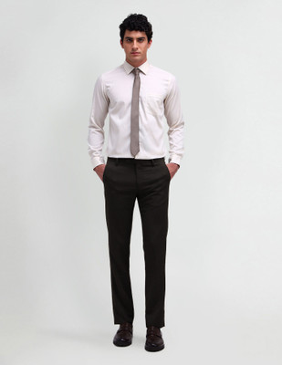 ARROW Slim Fit Men Brown Trousers