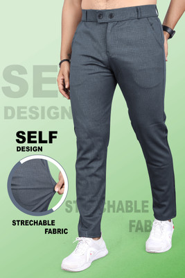 INDICLUB Slim Fit Men Grey Trousers