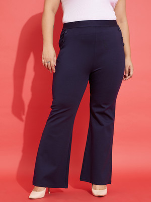 SASSAFRAS Curve Flared Women Dark Blue Trousers