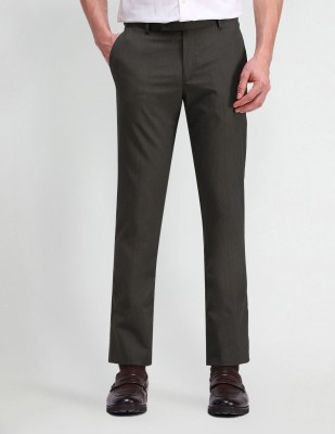 ARROW Slim Fit Men Brown Trousers