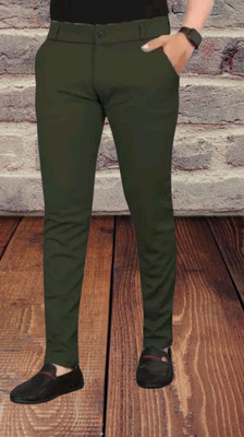 Advikfashion Slim Fit Men Green Trousers