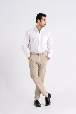 OS Jeans Tapered Men Beige Trousers