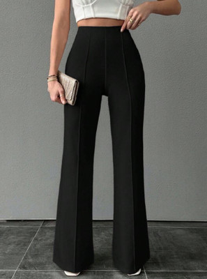 Denimix Flared Women Black Trousers