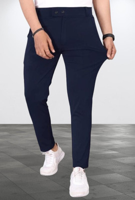 CIVIRASTTYLE Slim Fit Men Blue Trousers