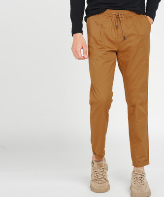 Mast & Harbour Slim Fit Men Brown Trousers