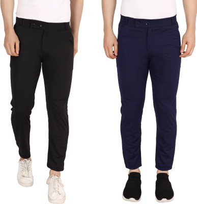 ABDANI Slim Fit Men Black, Blue Trousers