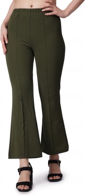 Lapza Slim Fit Women Dark Green Trousers