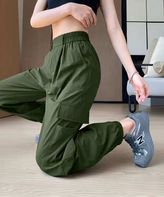FLOREOS Relaxed Women Green Trousers