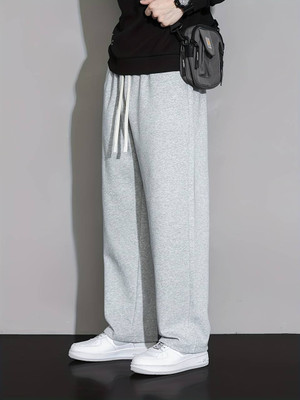 WEVOK WEAR Straight Fit Men Grey Trousers