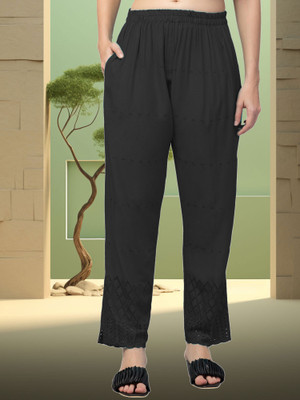FamBee Relaxed Women Black Trousers