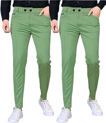ADVIK FASHION HUB Slim Fit, Comfort Fit Men Green Trousers