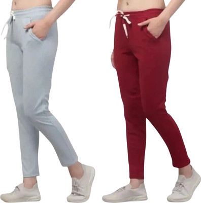 Retailmart Comfort Fit Women Grey, Red Trousers
