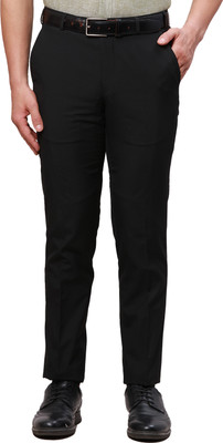 PARK AVENUE Regular Fit Men Black Trousers