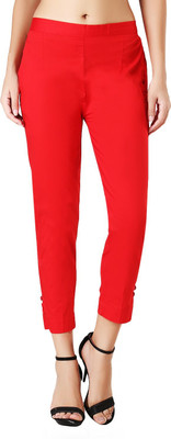 ABACADA'S GAJAB Slim Fit Women Red Trousers