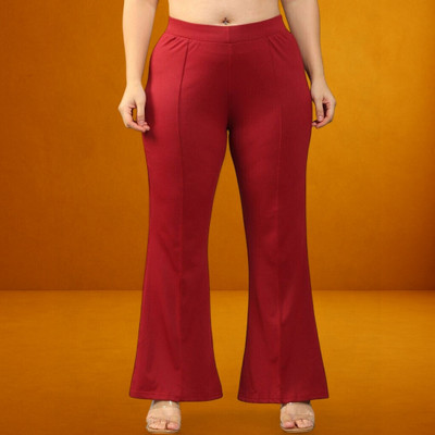nitafashion Comfort Fit, Regular Fit Women Maroon Trousers