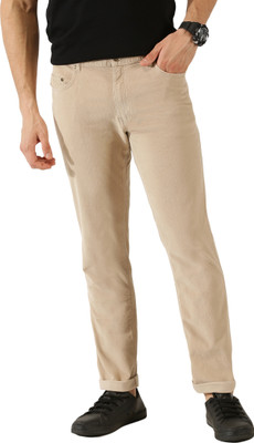 THOMAS SCOTT Regular Fit Men Cream Trousers