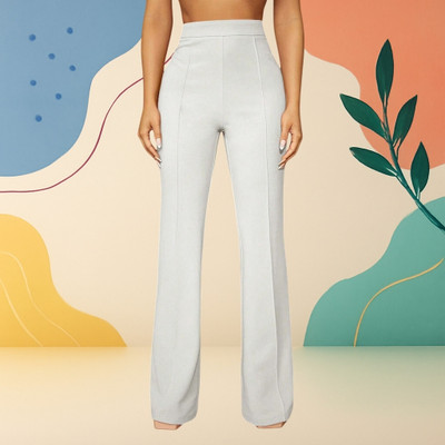 Anitafashion Loose Fit Women White Trousers