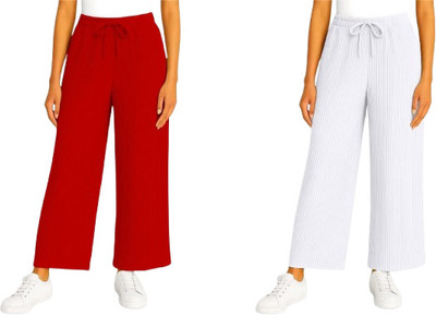 ALKASWAA CLOTHING Flared Women White, Red Trousers