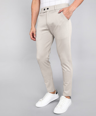INDICLUB Relaxed Men Cream Trousers