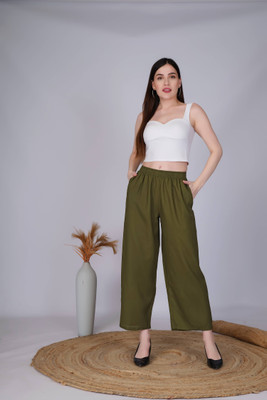 Vivika Straight Fit Women Green Trousers