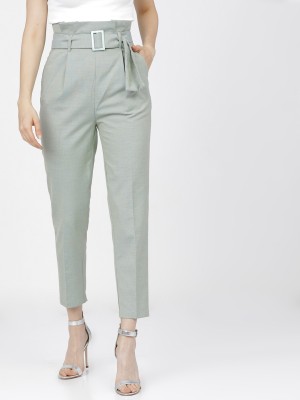 Tokyo Talkies Tapered Women Green Trousers