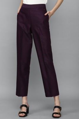Allen Solly Regular Fit Women Purple Trousers