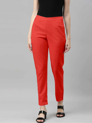SHE PURE LUXURY WEAR Regular Fit Women Orange Trousers