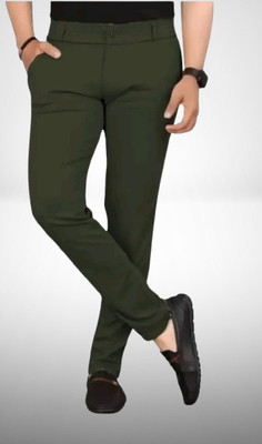 CIVIRASTYLE Regular Fit Men Green Trousers