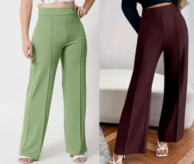 Sara lifestyle Regular Fit Women Green, Maroon Trousers
