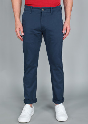 WROGN Slim Fit Men Blue Trousers