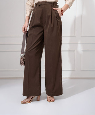 Tokyo Talkies Straight Fit Women Brown Trousers