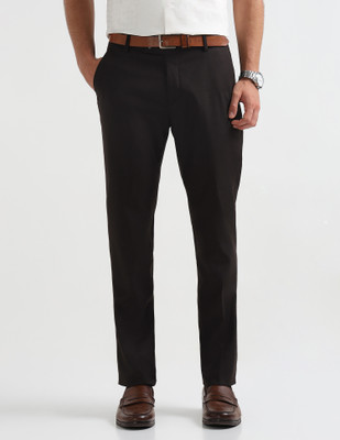 ARROW Regular Fit Men Brown Trousers