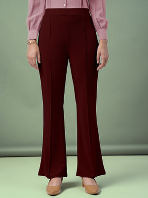 GOSWAMI Regular Fit Women Maroon Trousers