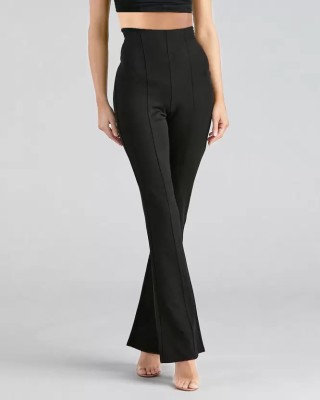 GLADLY Relaxed Women Black Trousers