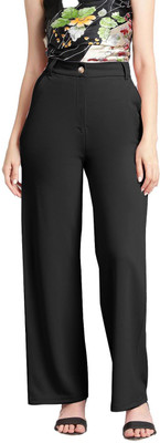 KOTTY Regular Fit Women Black Trousers