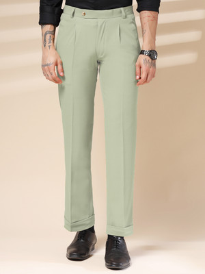 italianvega Regular Fit Men Light Green Trousers