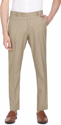 ARROW Regular Fit Men Beige Trousers