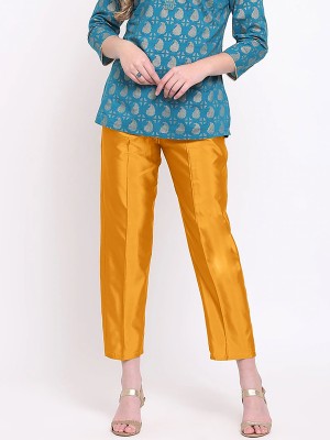 Slurry Slim Fit, Relaxed, Skinny Fit, Regular Fit Women Yellow Trousers