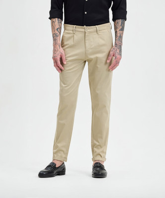 Snitch Slim Fit Men Beige Trousers
