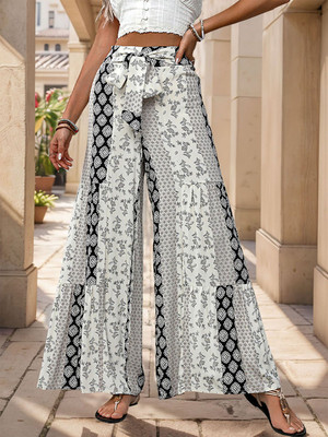 Dressberry Flared Women White Trousers