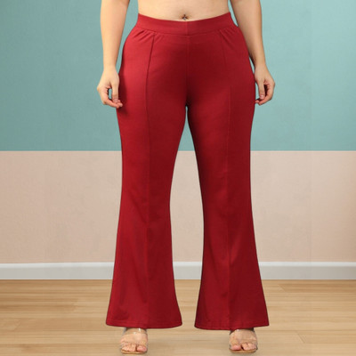 Anitafashion Loose Fit Women Maroon Trousers