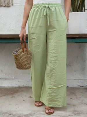 Dwarros Loose Fit Women Light Green Trousers
