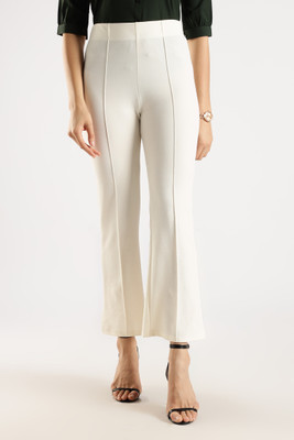 SWADESI STUFF Straight Fit Women White Trousers