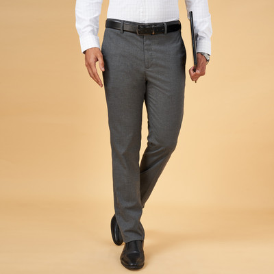 Byford by Pantaloons Slim Fit Men Grey Trousers