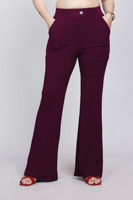 NORTHERN DENIM CO Regular Fit Women Maroon Trousers